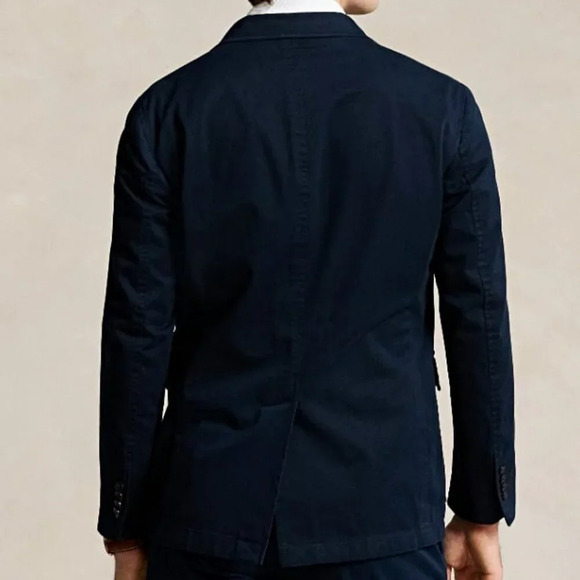 Polo Ralph Lauren Garment Dyed Chino Suit Jacket Navy Size 38 R (MSRP $498) - Picture 3 of 8